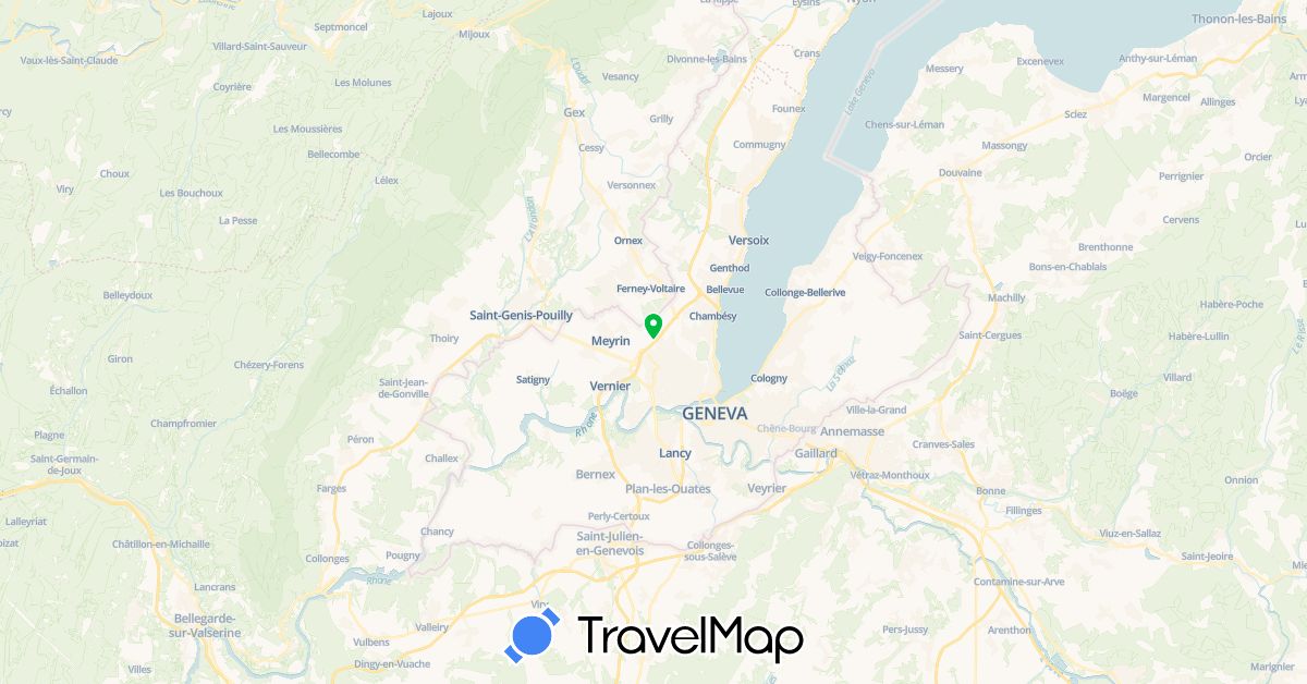 TravelMap itinerary: bus in Switzerland (Europe)